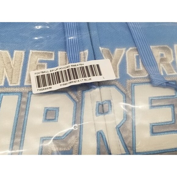 Supreme Football Zip Up Hooded Sweatshirt (FW25) Light Blue Large BRAND NEW!!! - Picture 4 of 4